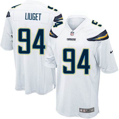 Men's Game Corey Liuget Nike Jersey White Road - #94 NFL Los Angeles Chargers